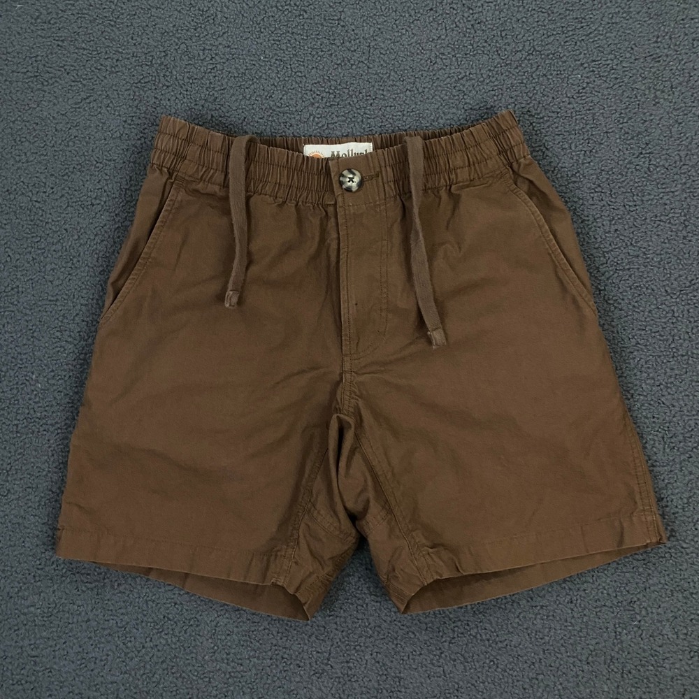 Mollusk Shorts Men Small Brown Elastic Waist Cotton Utility Surf Casual Chino